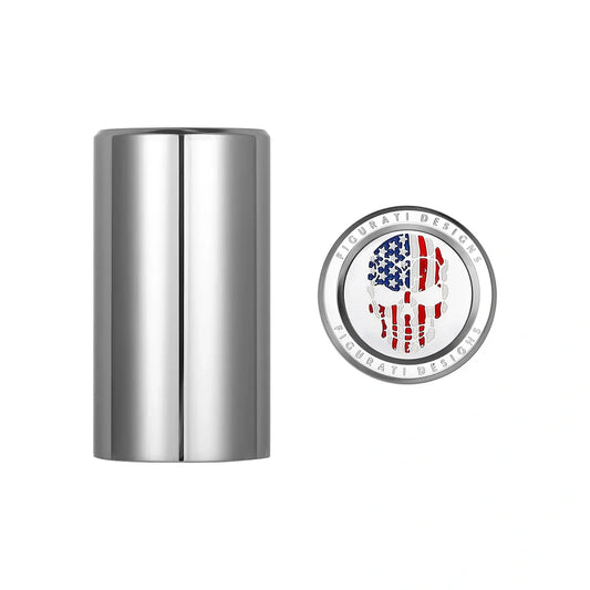 Harley-Davidson Stainless-Steel Red White and Blue American Flag Skull Docking Hardware - image 1