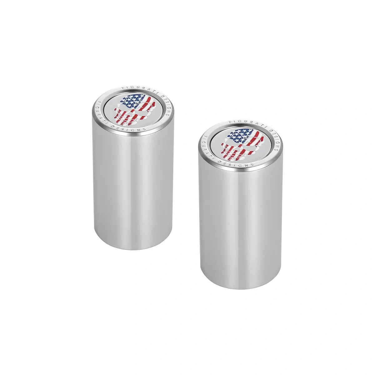 Harley-Davidson Stainless-Steel Red White and Blue American Flag Skull Docking Hardware - image 2