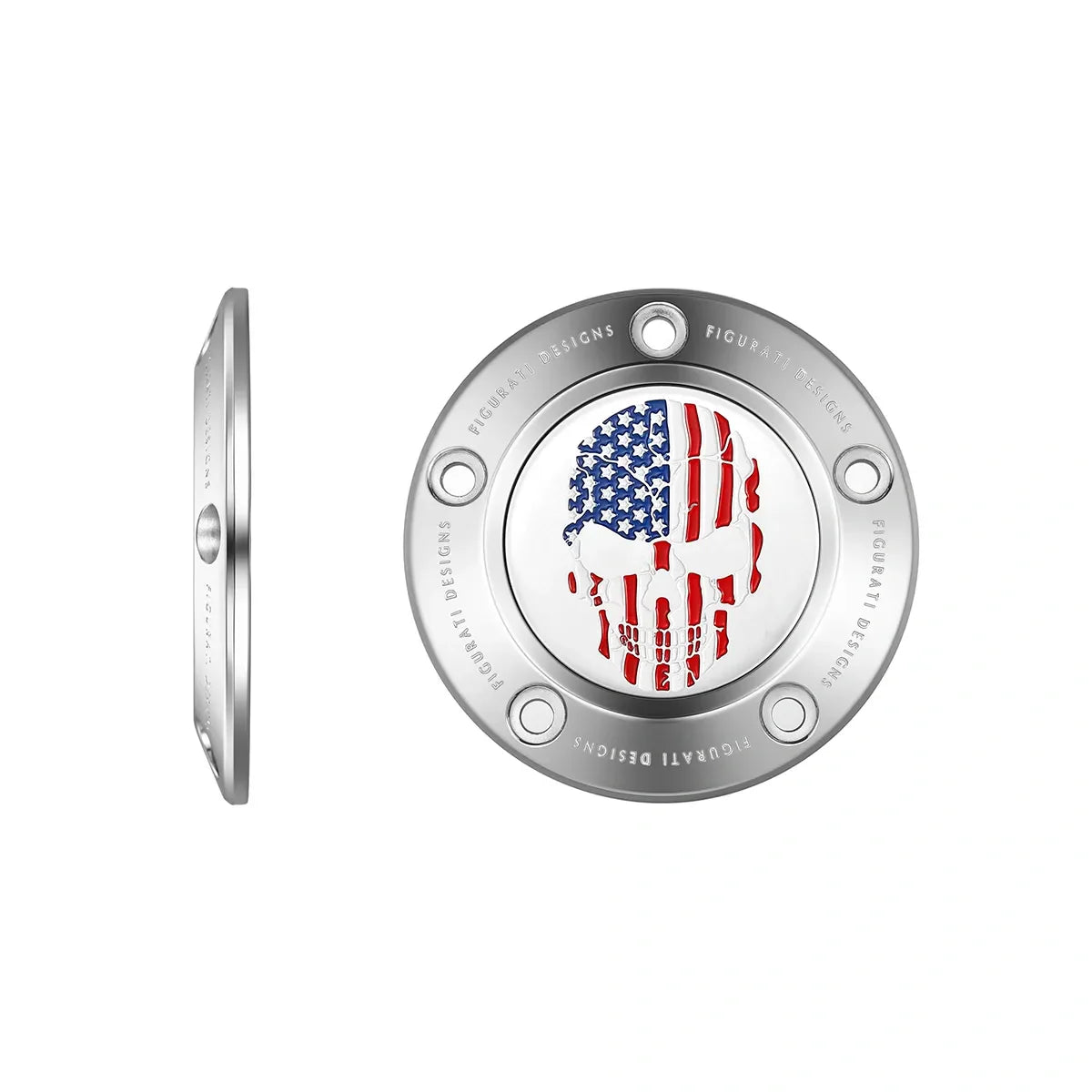 Harley-Davidson Stainless-Steel Red White and Blue American Flag - Reversed Twin Cam Timing Cover - image 1