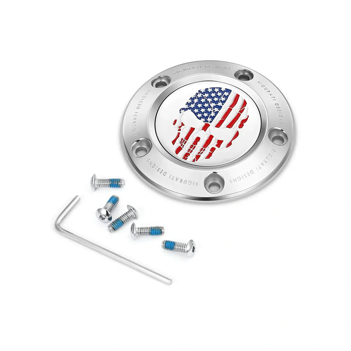 Harley-Davidson Stainless-Steel Red White and Blue American Flag - Reversed Twin Cam Timing Cover - image 2
