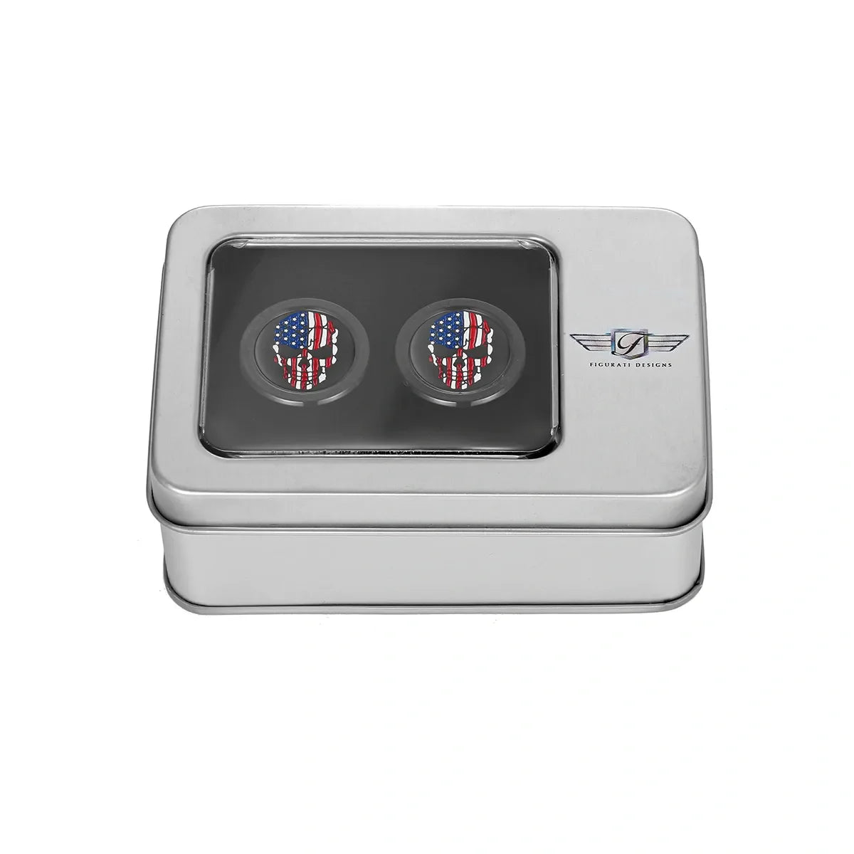 Harley-Davidson Stainless-Steel in Black Red White and Blue American Flag Skull Docking Hardware - image 3