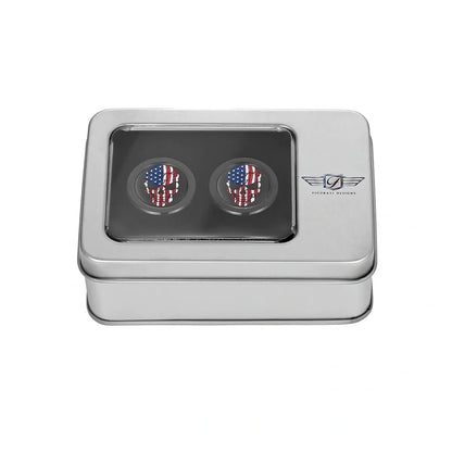 Harley-Davidson Stainless-Steel in Black Red White and Blue American Flag Skull Docking Hardware - image 3