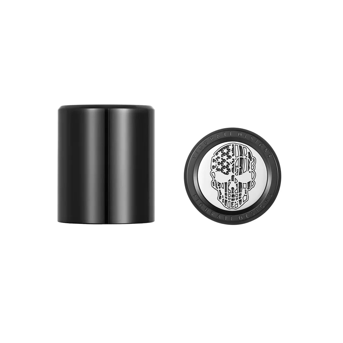 Harley-Davidson Stainless-Steel in Black Contrast Cut American Flag Skull Docking Hardware - image 1