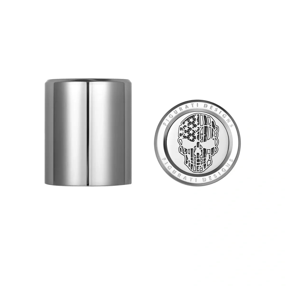 Harley-Davidson Stainless-Steel Contrast Cut American Flag Skull Docking Hardware - image 1