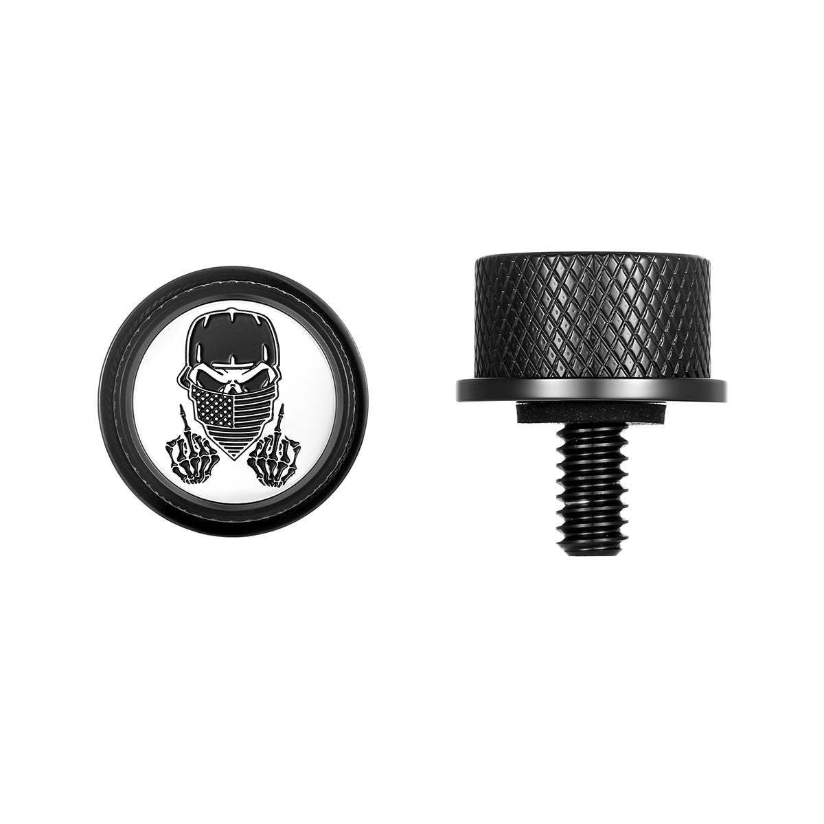 Stainless-Steel Masked Skull in Black Seat Screw - image 1