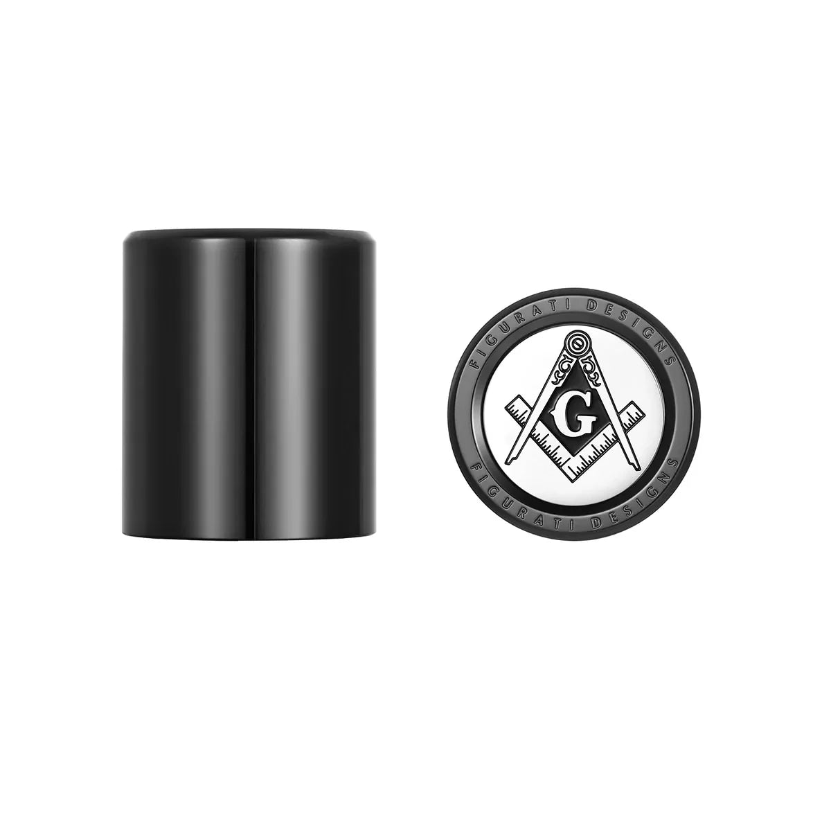 Harley-Davidson Stainless-Steel in Black Masonic Emblem Docking Hardware - image 1