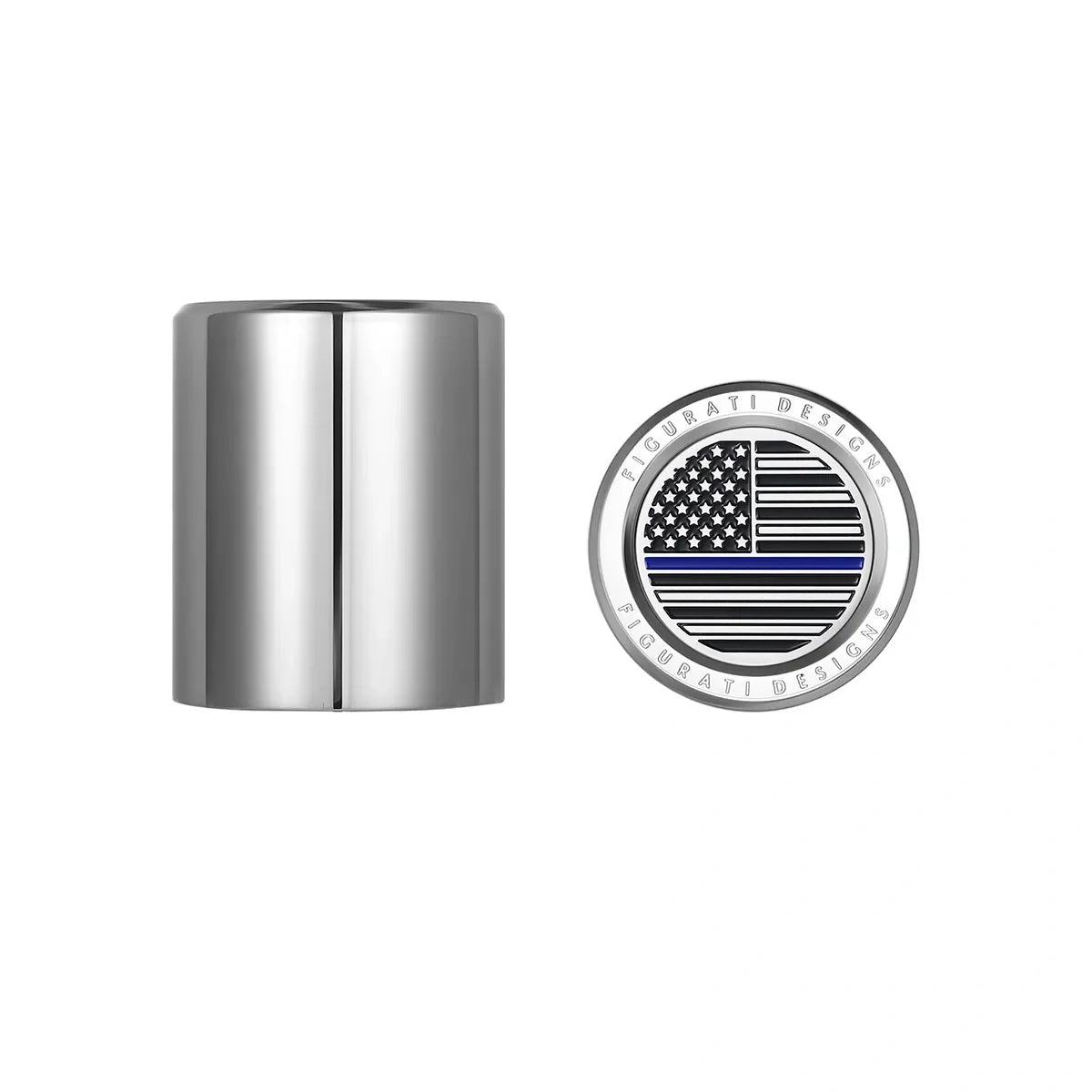 Harley-Davidson Stainless-Steel Blue Line American Flag Docking Covers - image 1