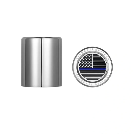 Harley-Davidson Stainless-Steel Blue Line American Flag Docking Covers - image 1
