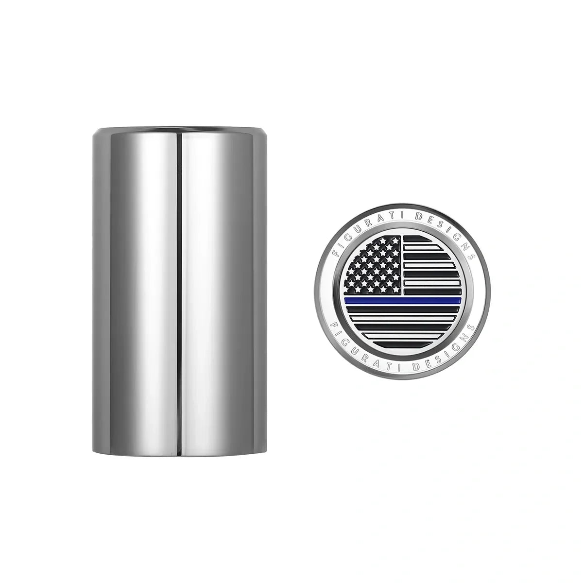 Harley-Davison Stainless-Steel Blue Line American Flag Docking Covers - image 1