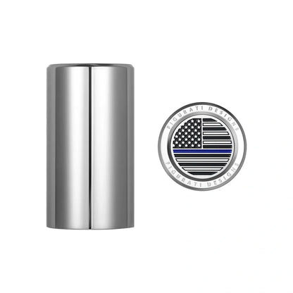 Harley-Davison Stainless-Steel Blue Line American Flag Docking Covers - image 1