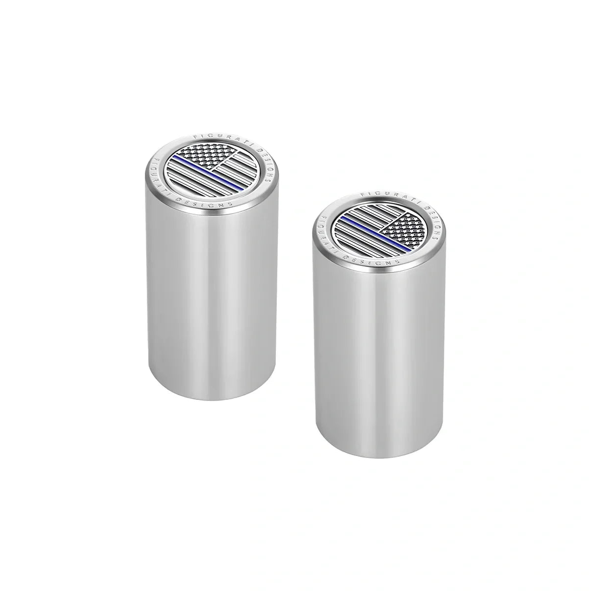 Harley-Davison Stainless-Steel Blue Line American Flag Docking Covers - image 2