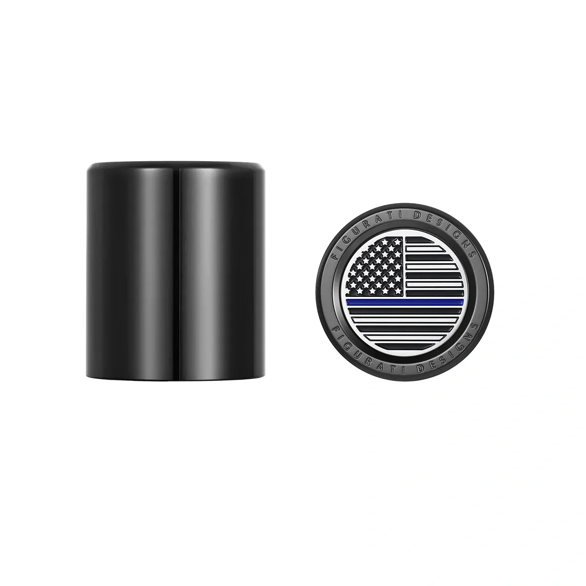 Harley-Davidson Stainless-Steel Blue Line American Flag Docking Covers - image 1
