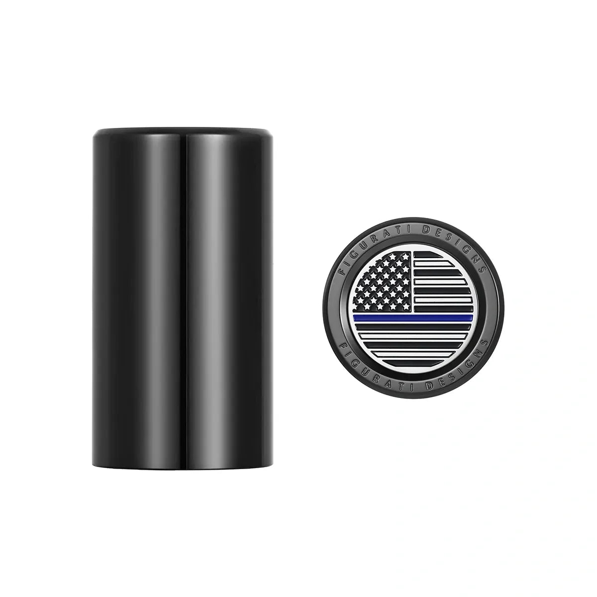 Harley-Davidson Stainless-Steel Black Blue Line American Flag Docking Covers - image 1