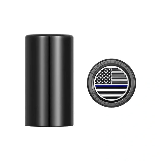 Harley-Davidson Stainless-Steel Black Blue Line American Flag Docking Covers - image 1