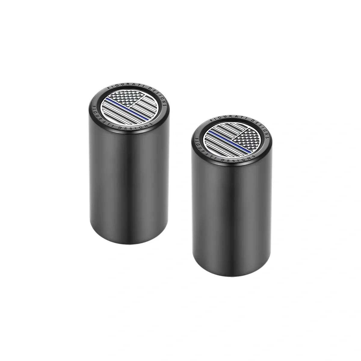 Harley-Davidson Stainless-Steel Black Blue Line American Flag Docking Covers - image 2