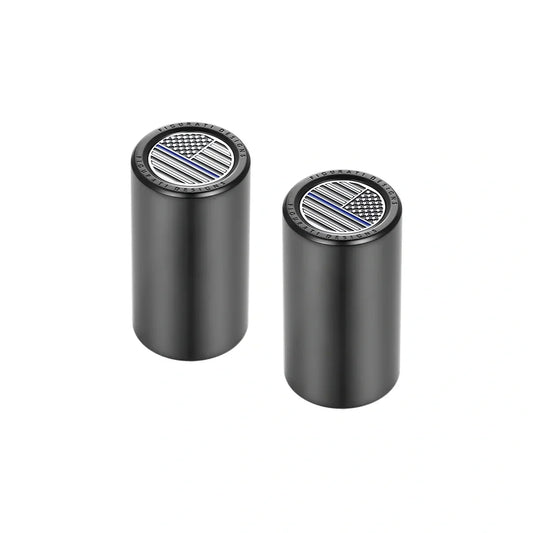 Harley-Davidson Stainless-Steel Black Blue Line American Flag Docking Covers - image 2