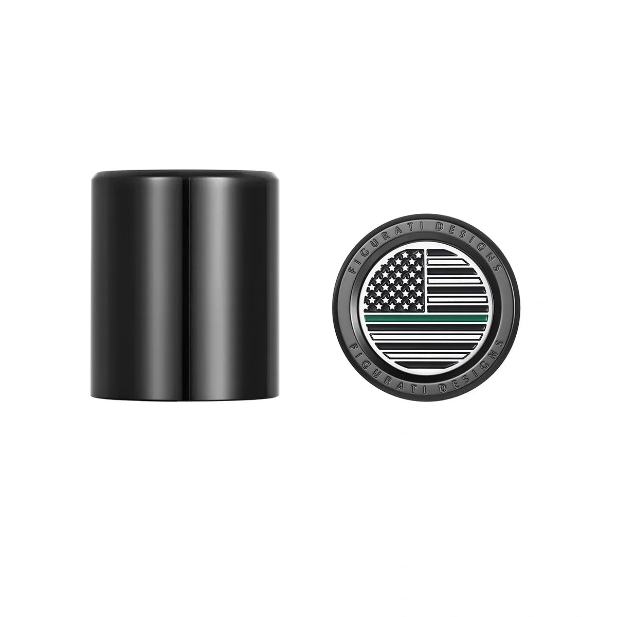 Harley-Davidson Stainless-Steel Black Green Line American Flag Docking Covers - image 1