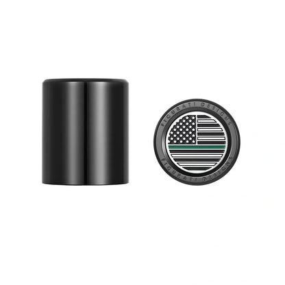 Harley-Davidson Stainless-Steel Black Green Line American Flag Docking Covers - image 1