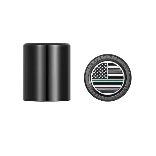 Harley-Davidson Stainless-Steel Black Green Line American Flag Docking Covers - image 1