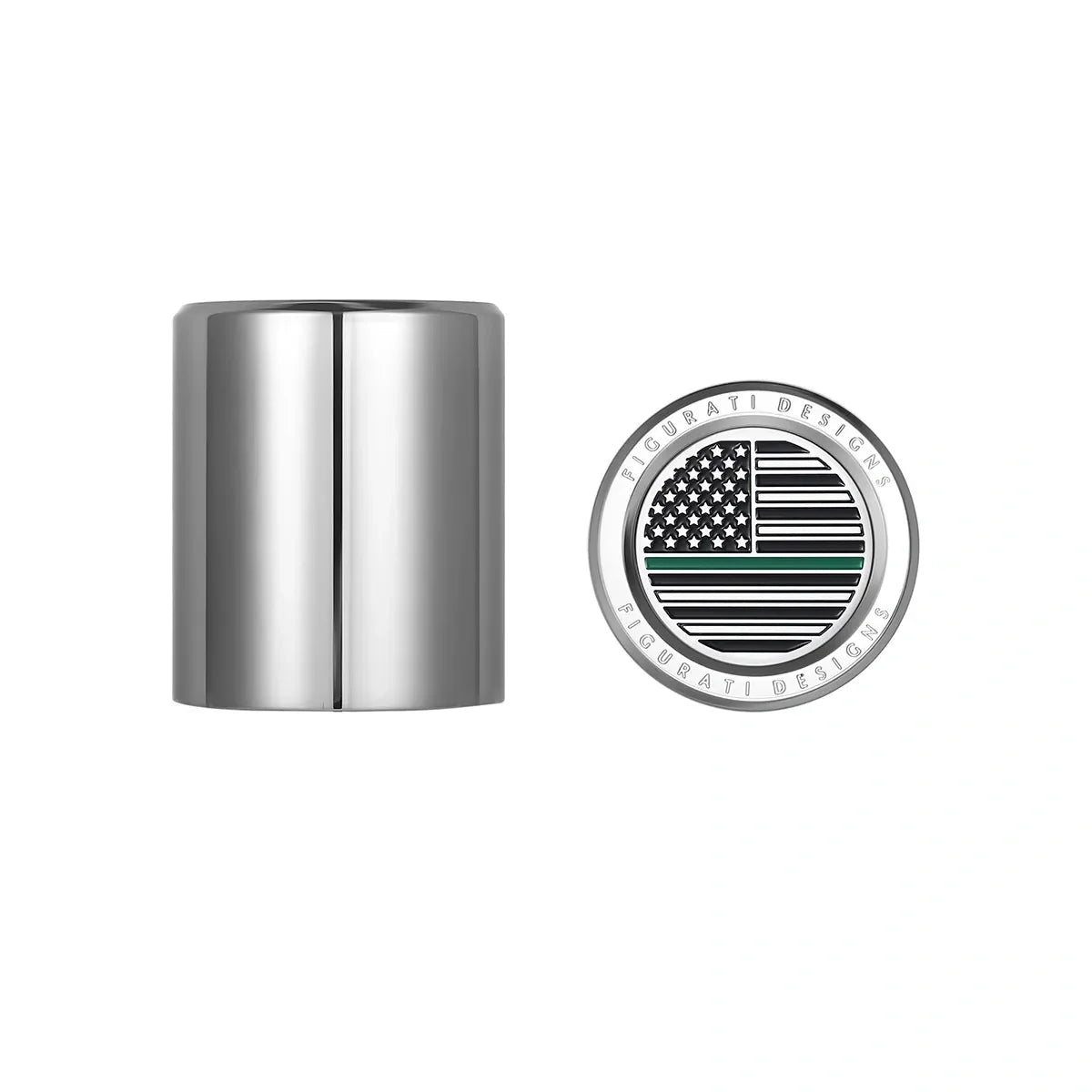 Harley-Davidson Stainless-Steel Green Line American Flag Docking Covers - image 1