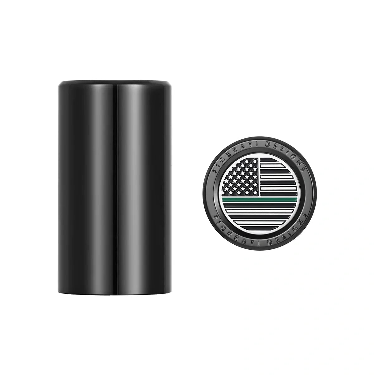 Harley-Davidson Stainless-Steel Black Green Line American Flag Docking Covers - image 1