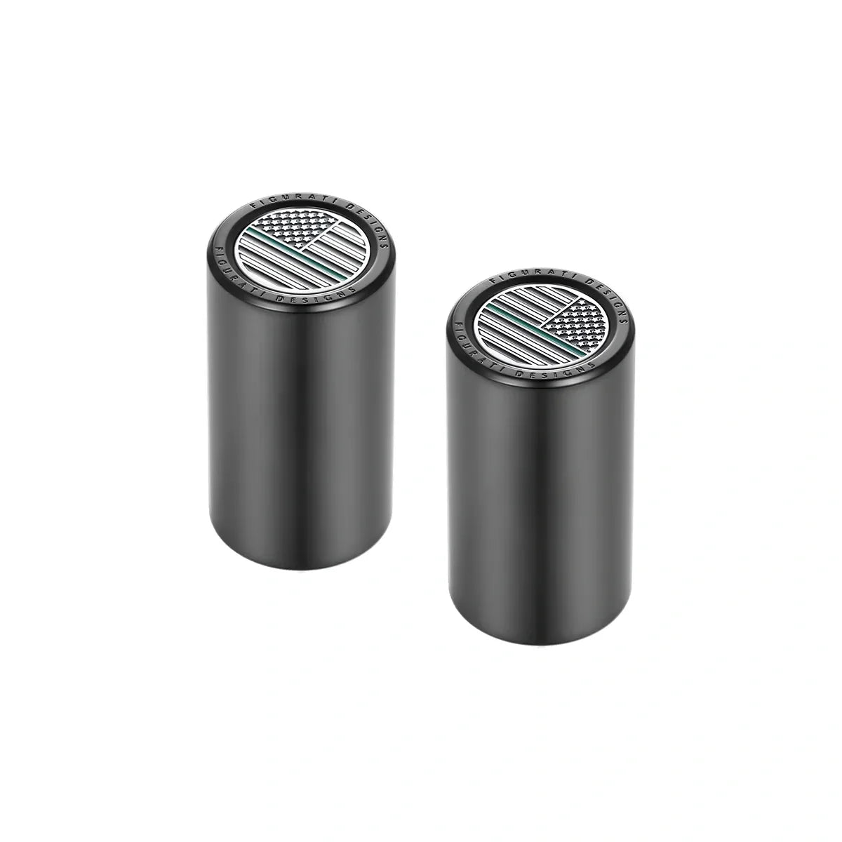 Harley-Davidson Stainless-Steel Black Green Line American Flag Docking Covers - image 2