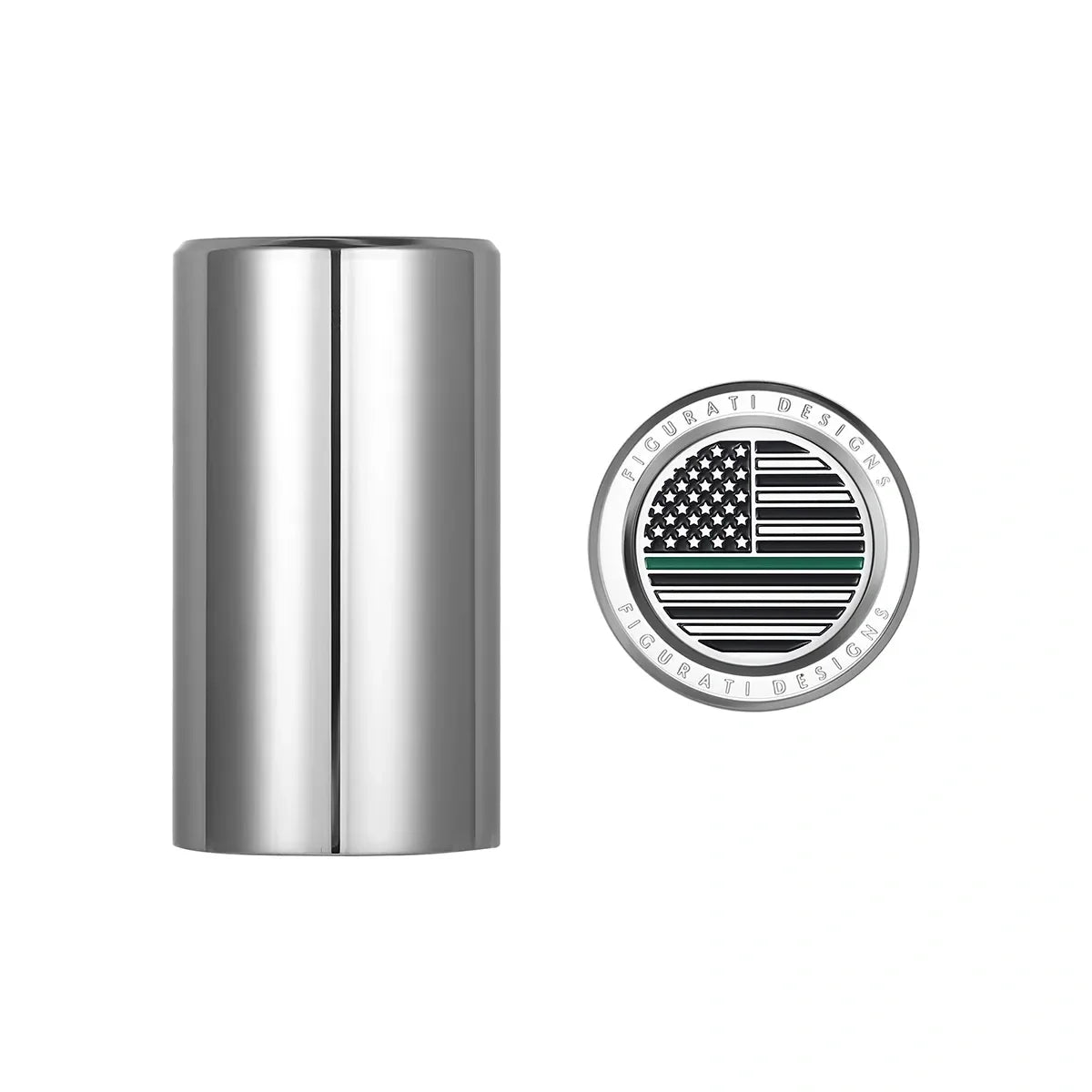 Harley-Davidson Stainless-Steel Green Line American Flag Docking Covers - image 1