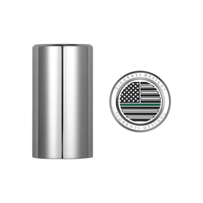 Harley-Davidson Stainless-Steel Green Line American Flag Docking Covers - image 1