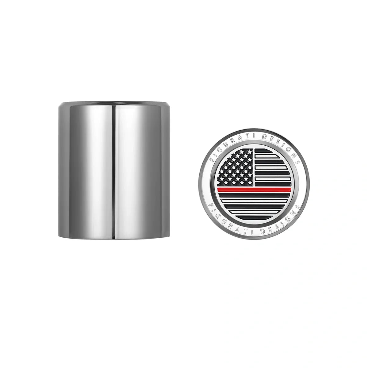 Harley-Davidson Stainless-Steel Red Line American Flag Docking Covers - image 1