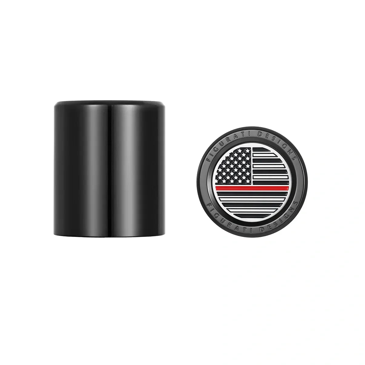 Harley-Davidson Stainless-Steel Black Red Line American Flag Docking Covers - image 1
