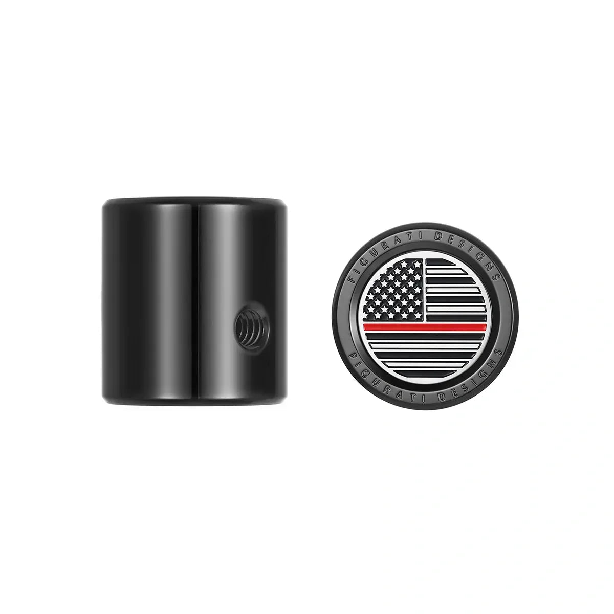 Heel Toe Shifter Cover - Stainless-Steel/Black Red Line American Flag - image 1