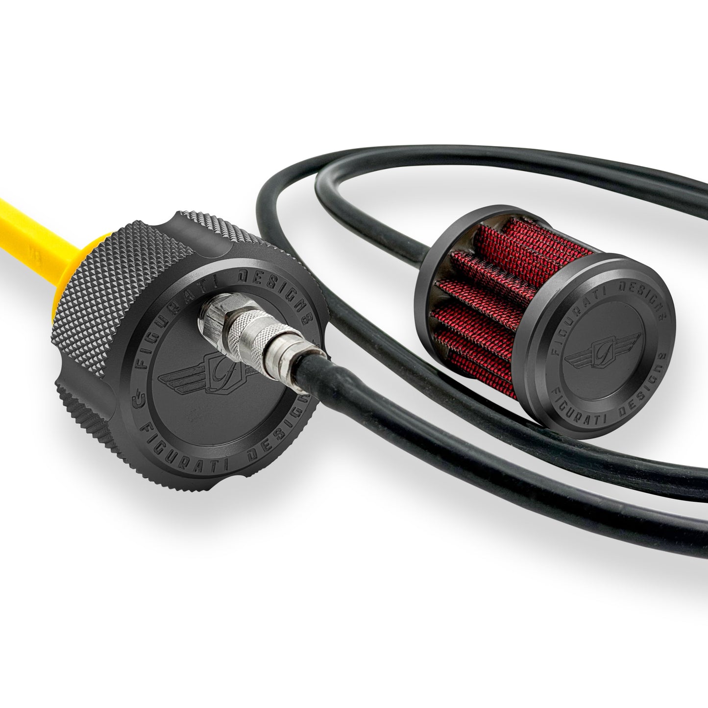 Performance Vented Dipstick for Harley-Davidson Touring M8 (2017-2026) - Knurled Black - image 1