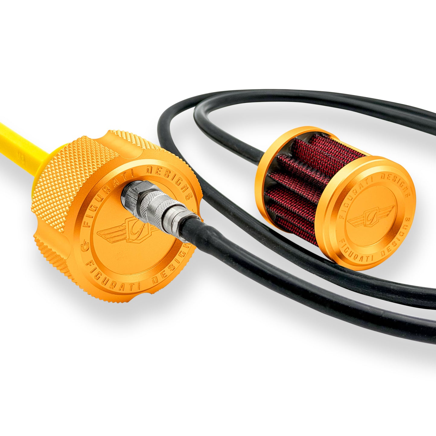 Performance Vented Dipstick for Harley-Davidson Touring M8 (2017-2026) - Knurled Gold - image 1