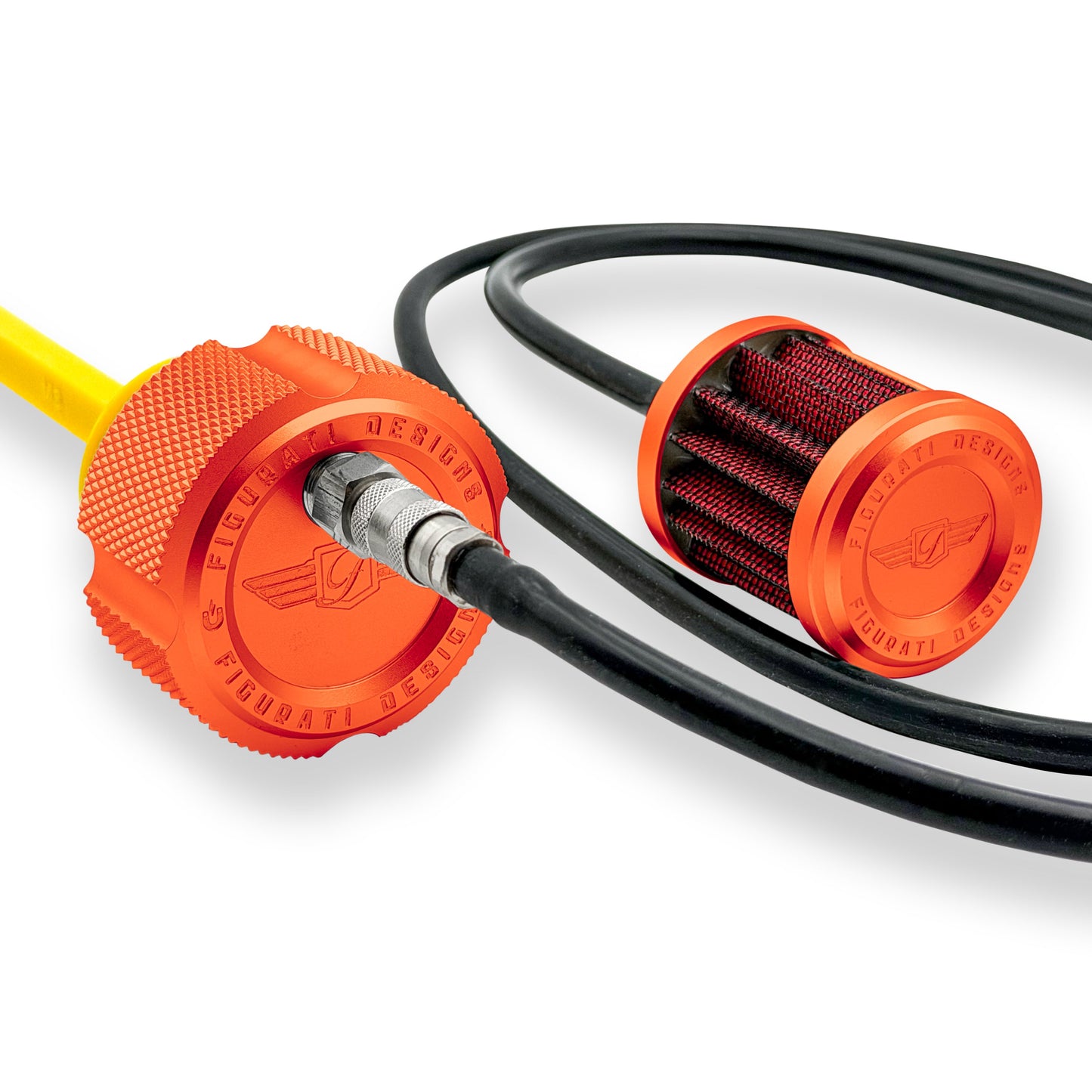 Performance Vented Dipstick for Harley-Davidson Touring M8 (2017-2026) - Knurled Orange - image 1