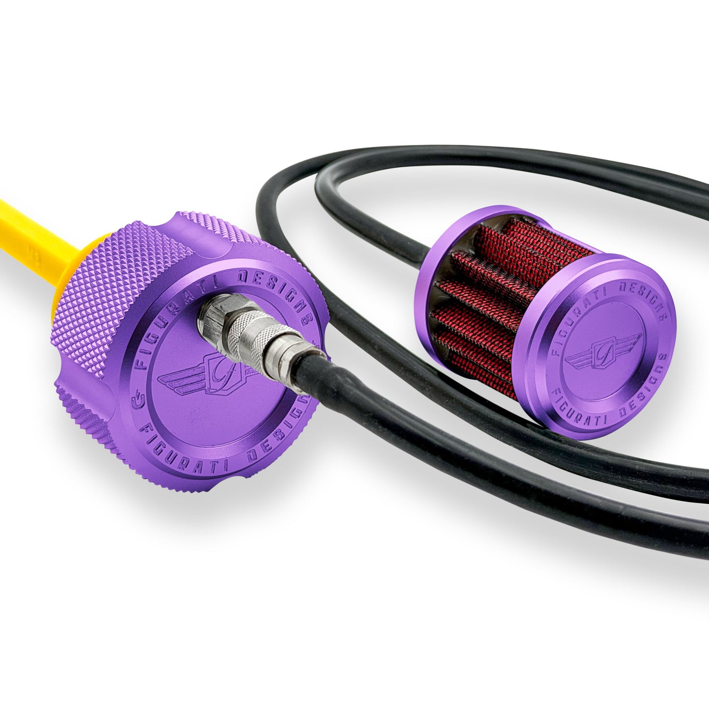 Performance Vented Dipstick for Harley-Davidson Touring M8 (2017-2026) - Knurled Purple - image 1