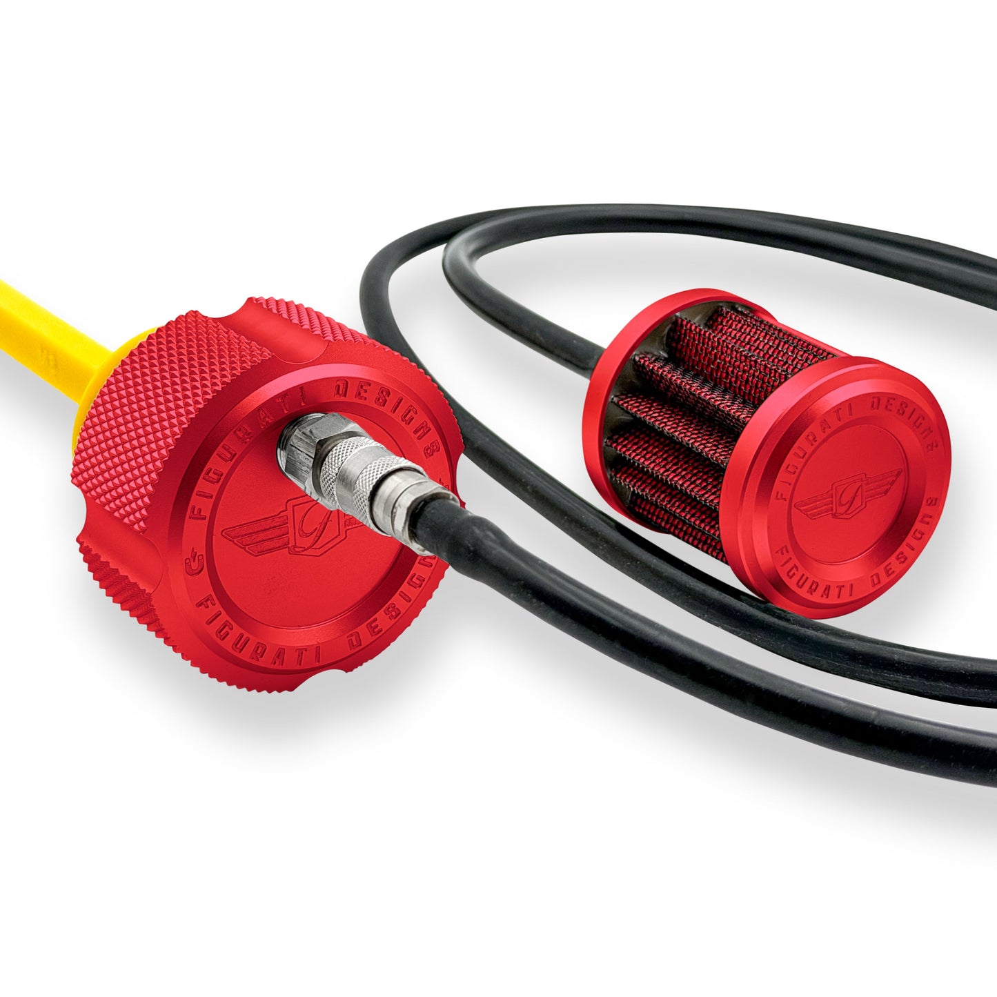 Performance Vented Dipstick for Harley-Davidson Touring M8 (2017-2026) - Knurled Red - image 1