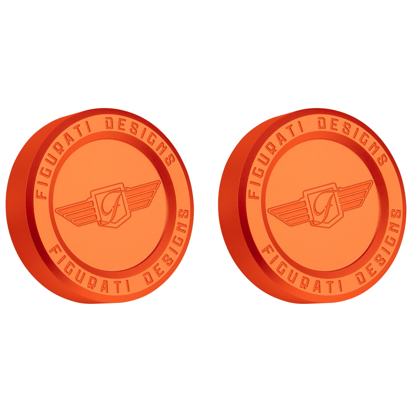 Performance Aluminum Front Axle Nut Covers - Orange - image 1