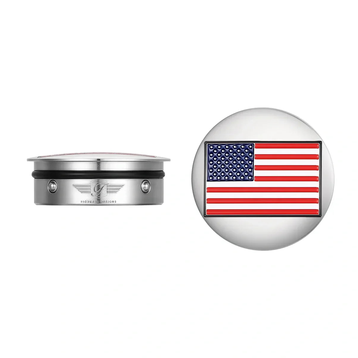 Harley-Davidson Stainless-Steel American Flag Swing Arm Covers - Reversed - image 1