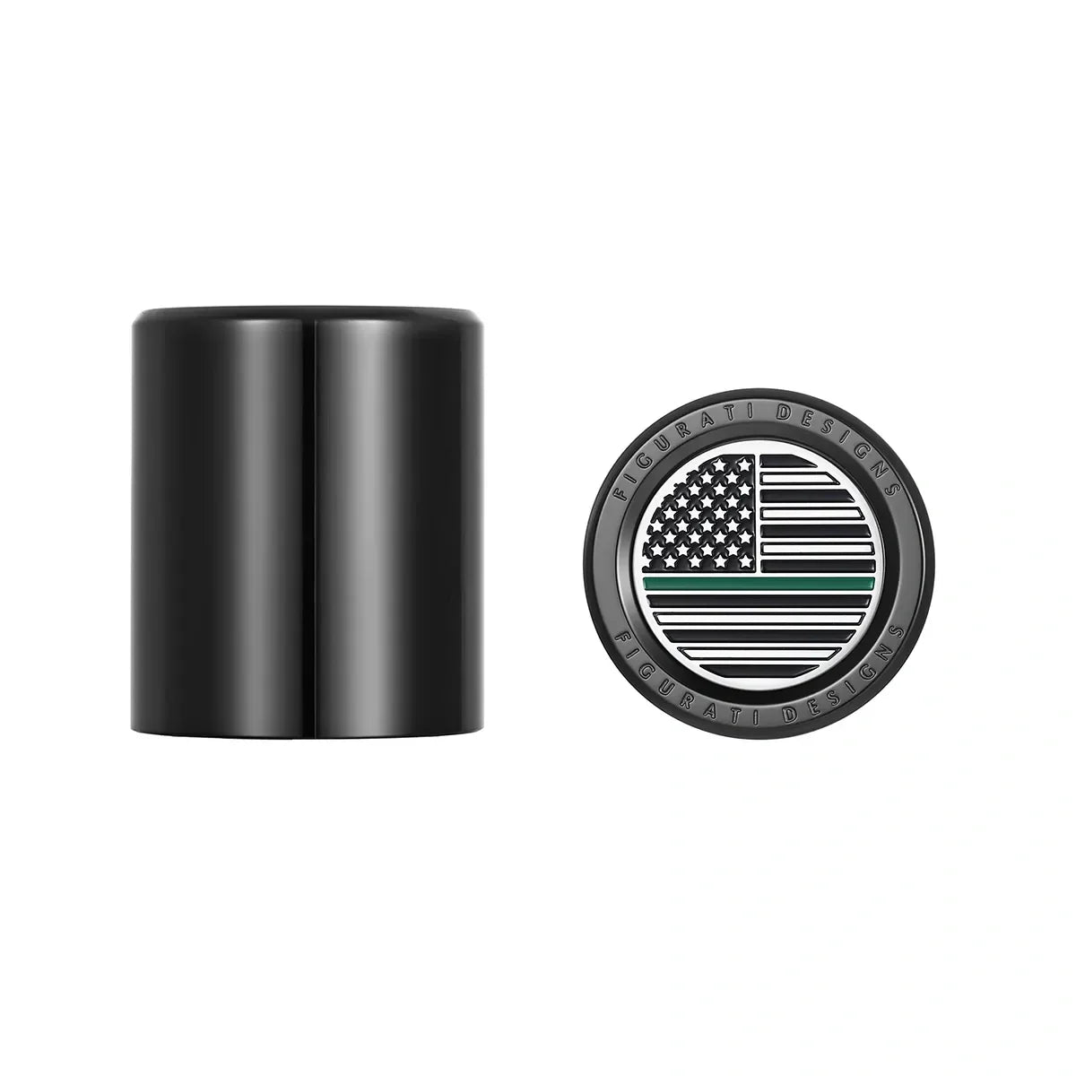 Harley-Davidson Stainless-Steel Black Green Line American Flag Docking Covers - image 1