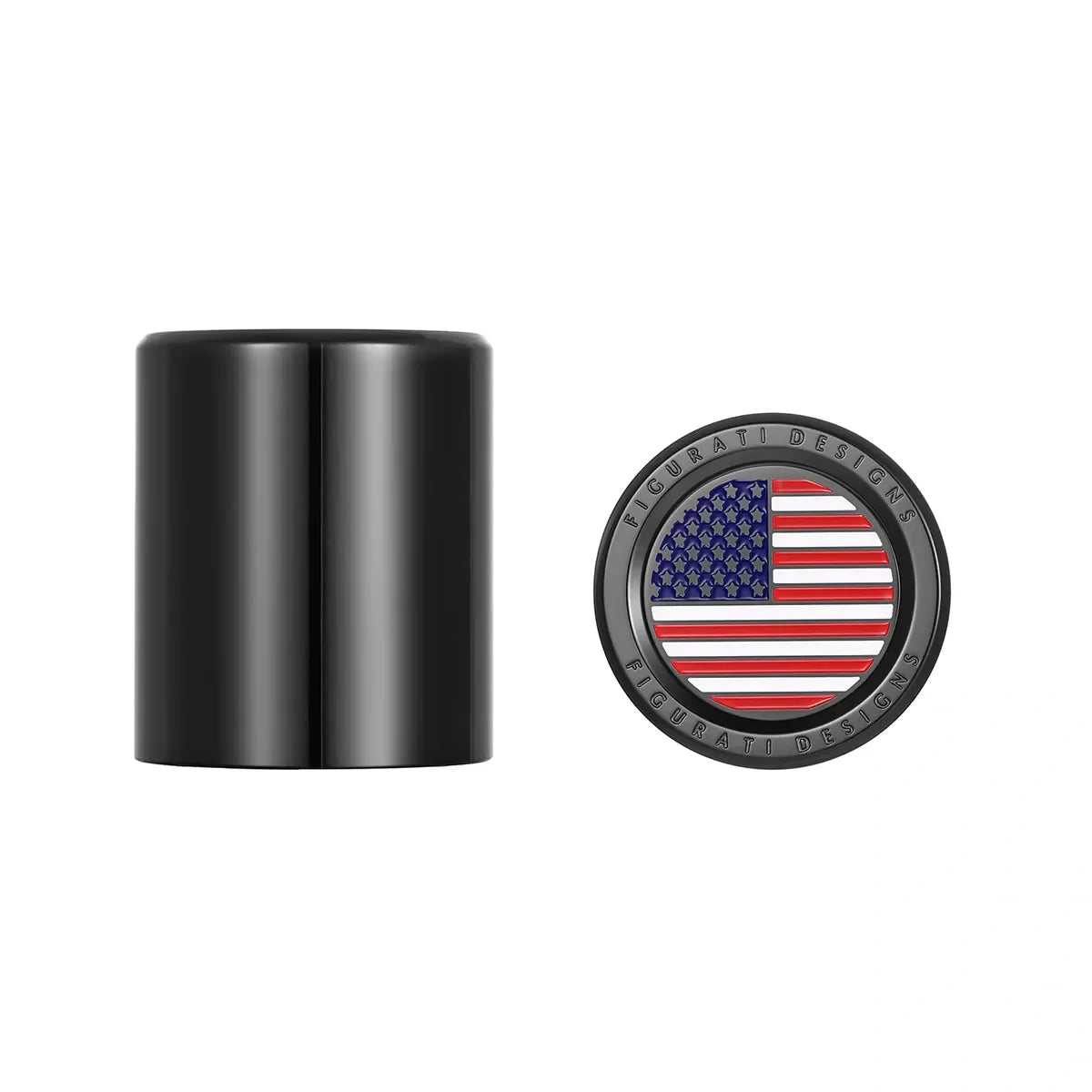 Harley-Davidson Stainless-Steel Black Red White & Blue American Flag Docking Covers - image 1