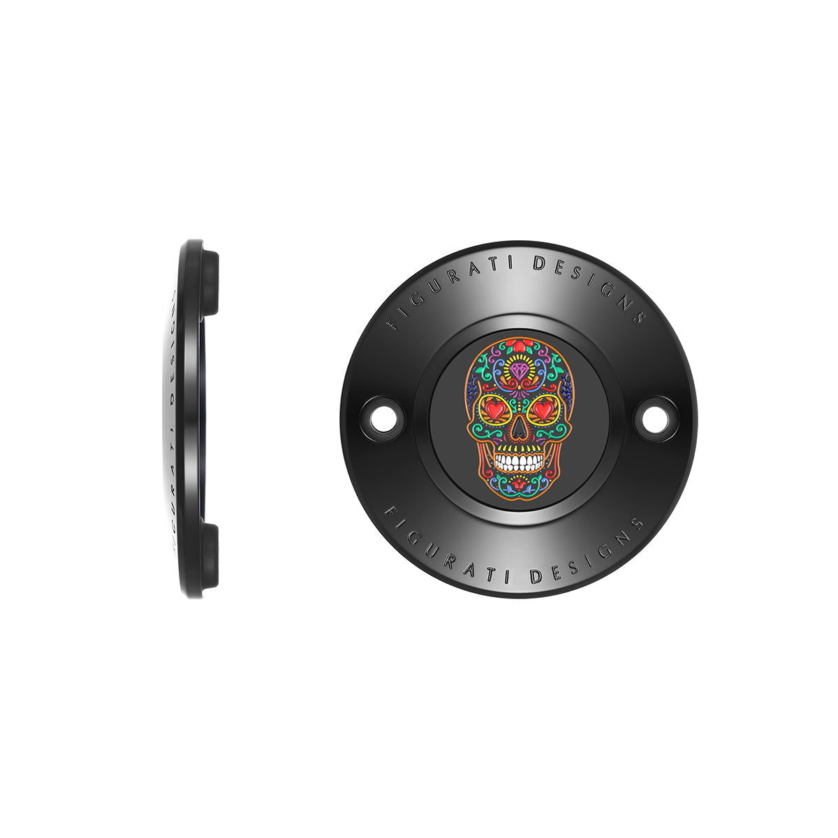 Harley-Davidson Stainless-Steel Black Sugar Skull M8 Timing Cover - image 1