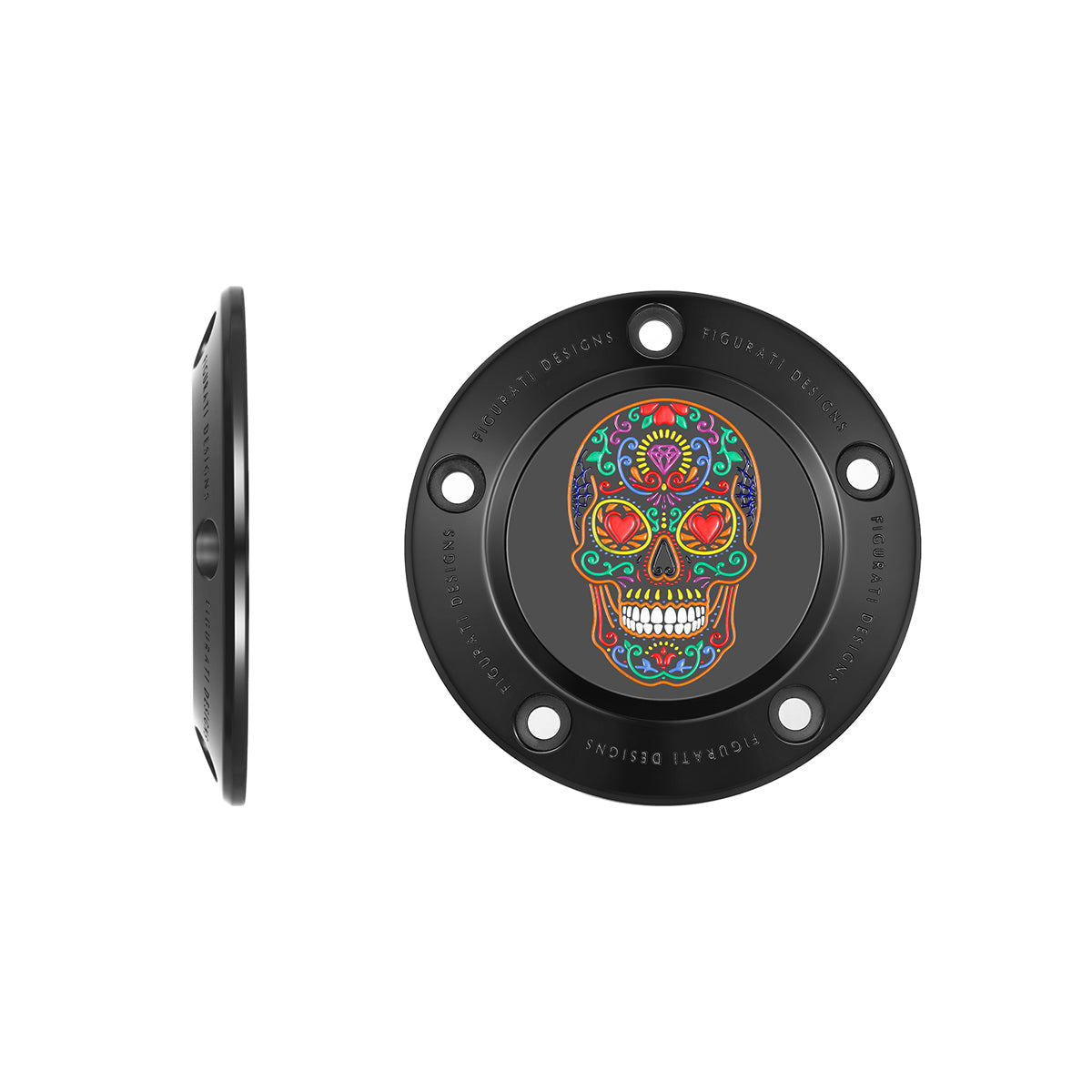 Harley-Davidson Stainless-Steel Black Sugar Skull Twin Cam Timing Cover - image 1