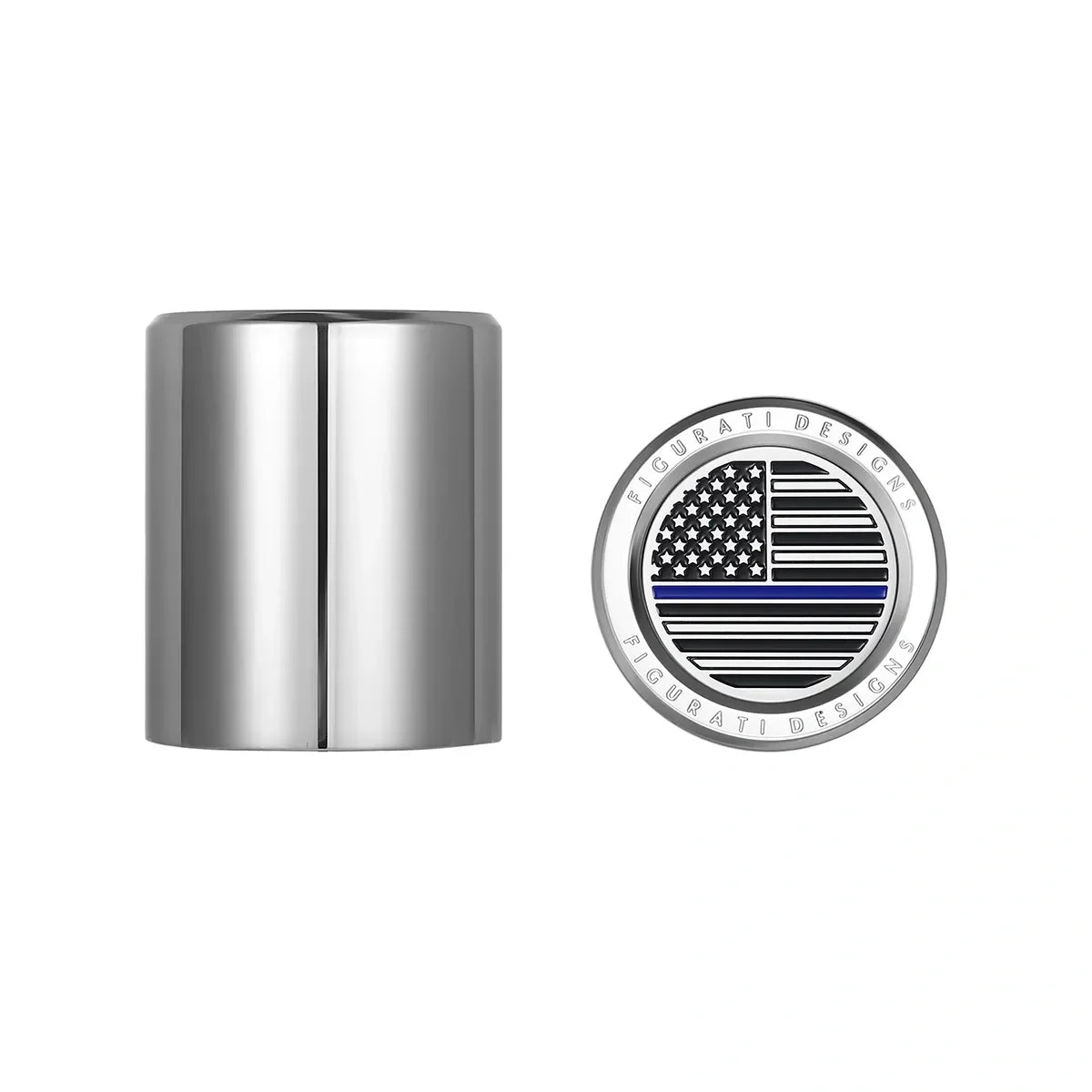 Harley-Davidson Stainless-Steel Blue Line American Flag Docking Covers - image 1
