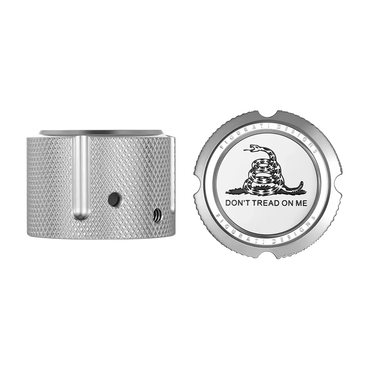 Harley-Davidson Stainless-Steel Front Axle Nut Covers Don't Tread On Me - image 1