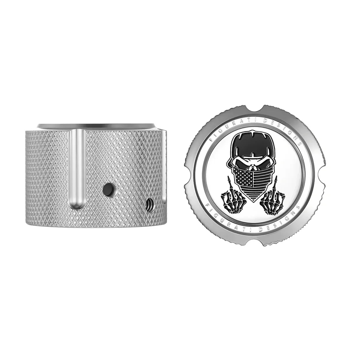 Harley-Davidson Stainless-Steel Front Axle Nut Covers Masked Skull - image 1