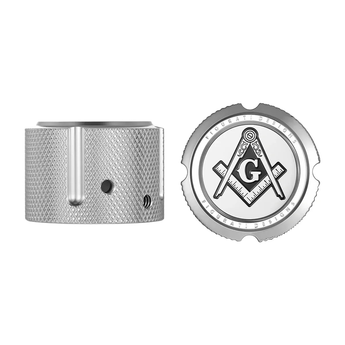 Harley-Davidson Stainless-Steel Front Axle Nut Covers Masonic Emblem - image 1