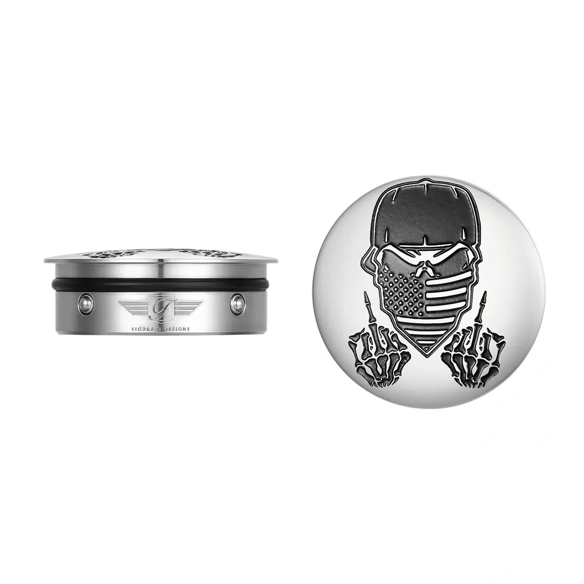 Harley-Davidson Stainless-Steel Swing Arm Covers Masked Skull - image 1