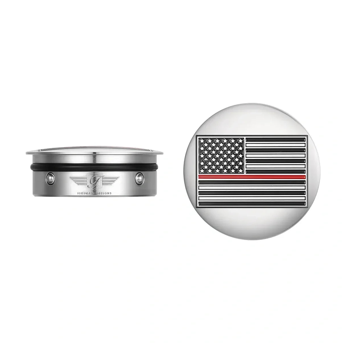 Harley-Davidson Stainless-Steel Swing Arm Covers Red Line American Flag - image 1