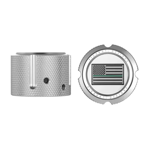 Harley-Davidson Stainless-Steel Front Axle Nut Covers Green Line American Flag - Reversed - image 1