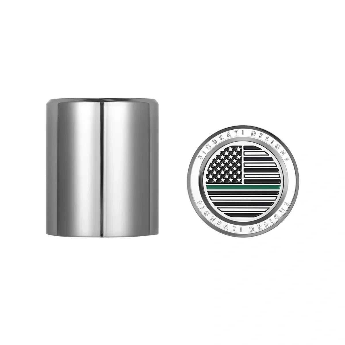 Harley-Davidson Stainless-Steel Green Line American Flag Docking Covers - image 1